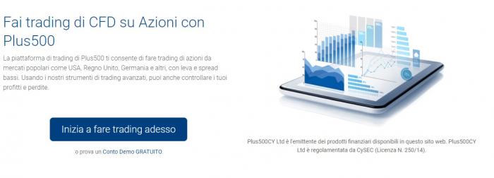 trading online cfd azioni plus500