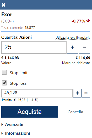 ordine trading