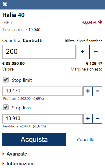 ordine stop limit su Plus500