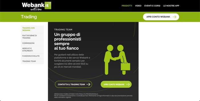 trading webank professionisti
