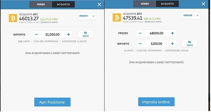 finestra ordine etoro bitcoin BTC